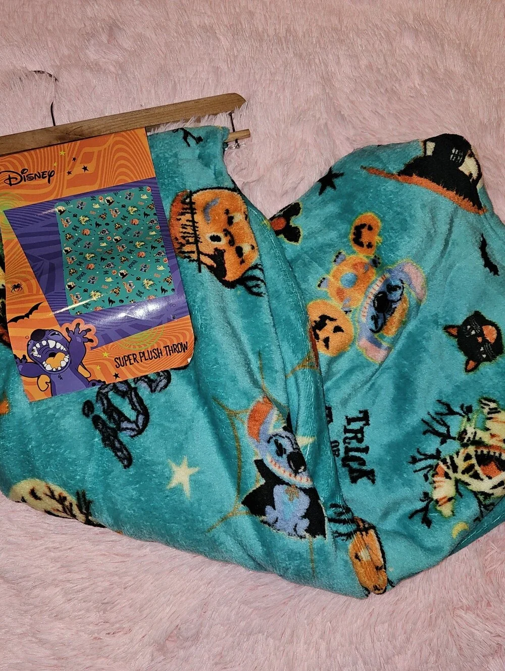 Stitch Halloween Blanket Trick or Treat Boo Throw Haunted Pumpkins Mummy Cats